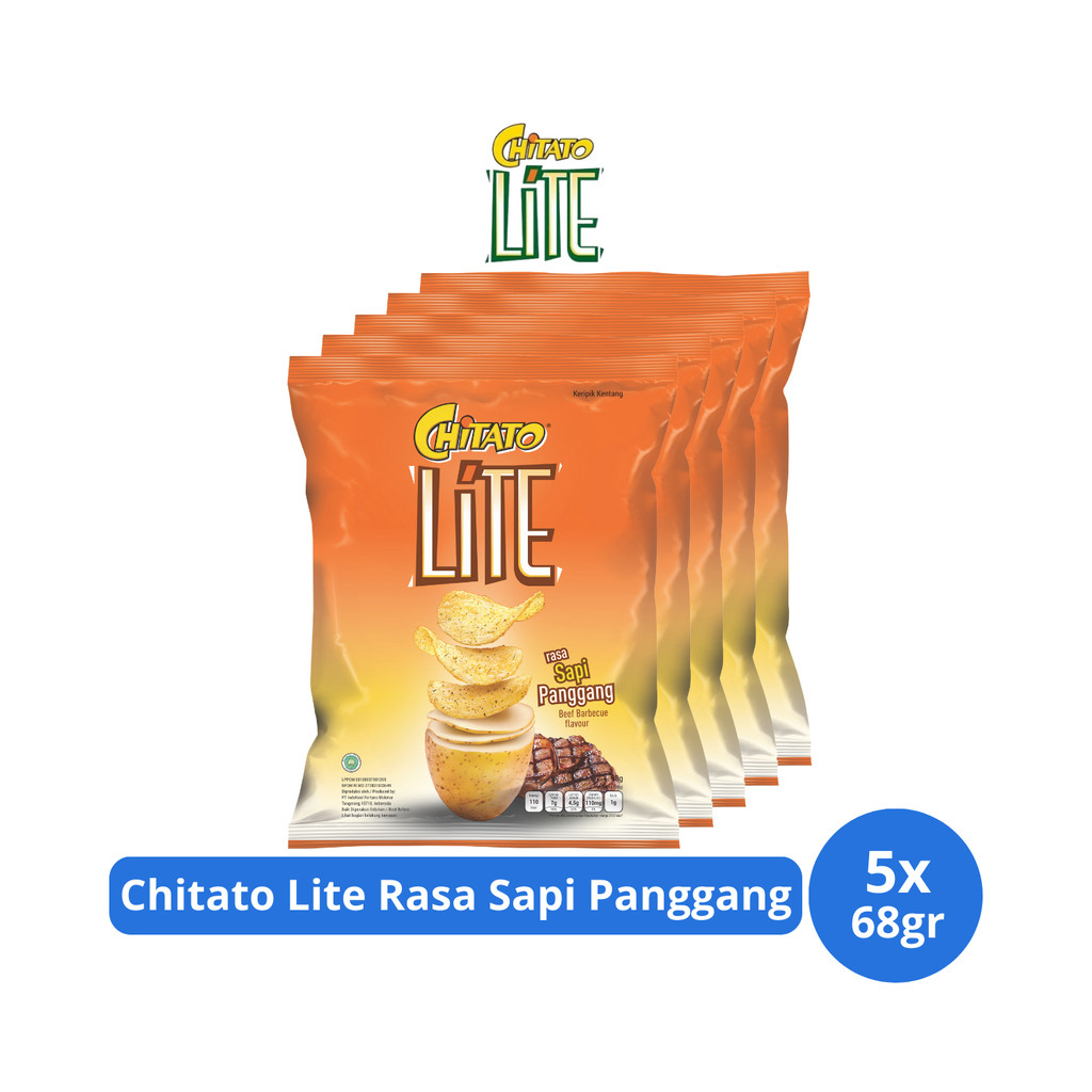 

Chitato Lite Keripik Kentang Rasa Sapi Panggang 68gr x 5 pcs