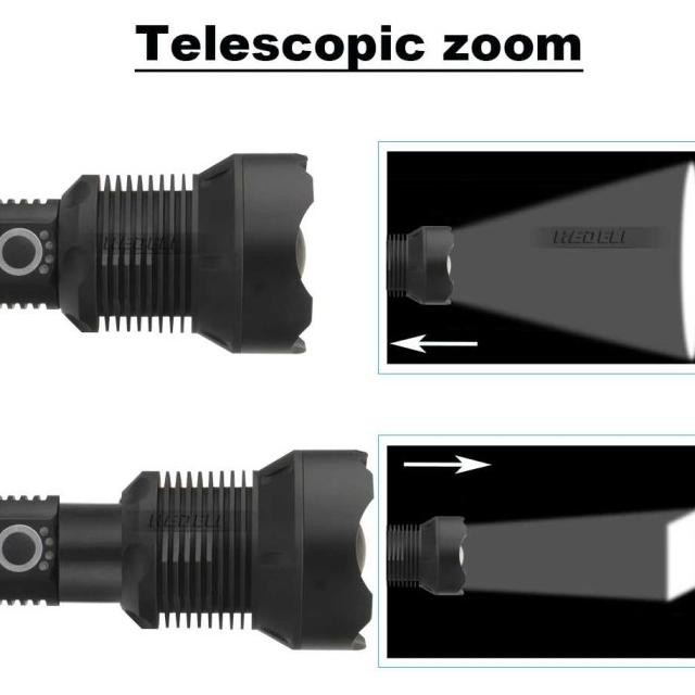 Taffled Senter Led Long Range Zoom Xhp 70.2 90000 Lumens - Hs313