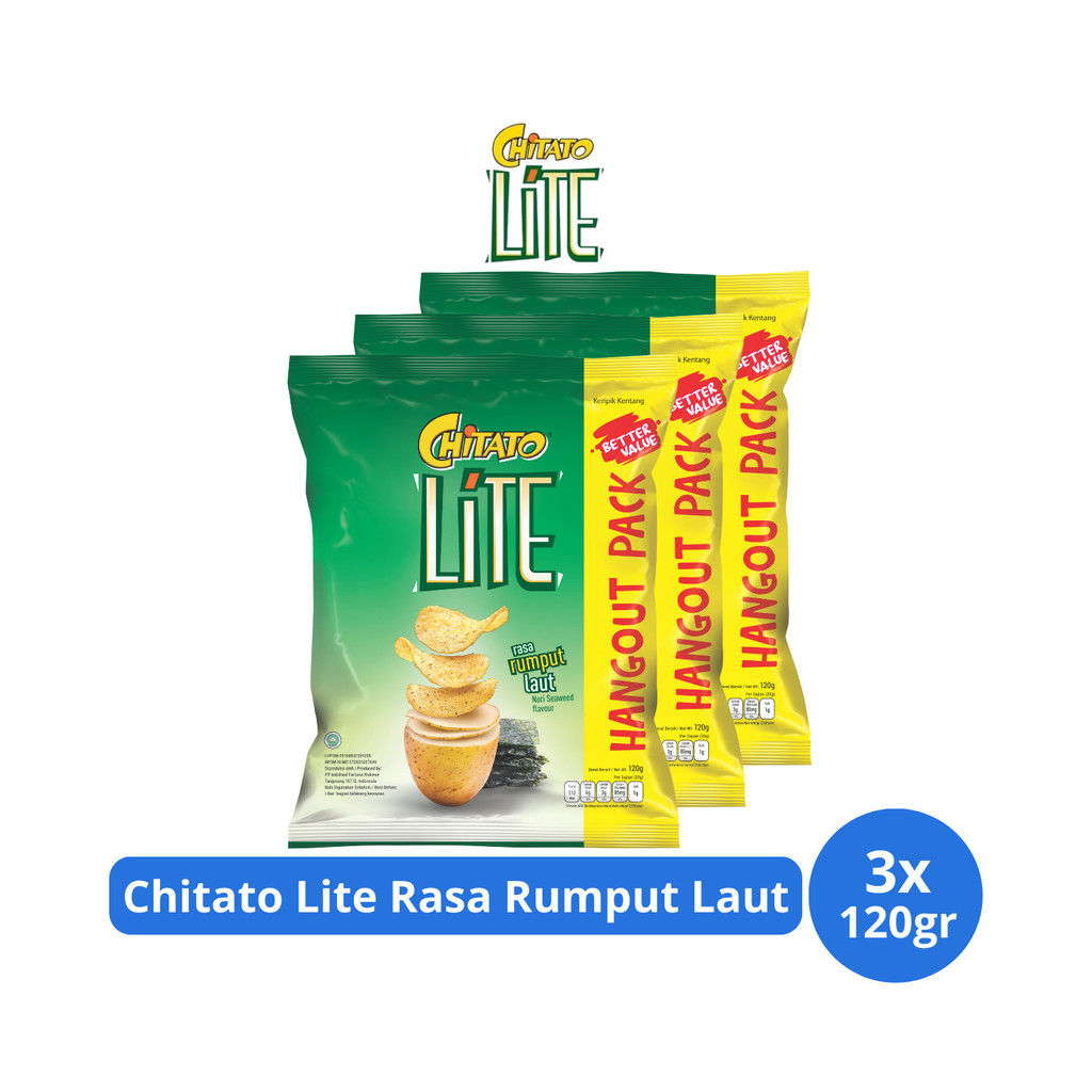 

Chitato Lite Keripik Kentang Rasa Rumput Laut 120gr x 3 pcs