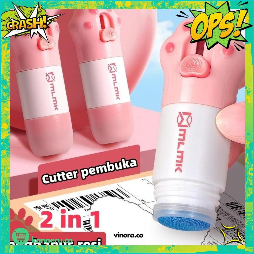 

2 In 1 Cutter Pembuka Paket Penghilang Informasi Resi 20 Ml 10Ml Cairan Penghapus Tinta Kertas Thermal Dengan Cutter Mini Mlmk Correction Fluid Box Opener/Penghapus/Tip Ex Resi Paket Mini Box Package Opener Roller Stamp Lucu Cairan Koreksi Kertas Sale