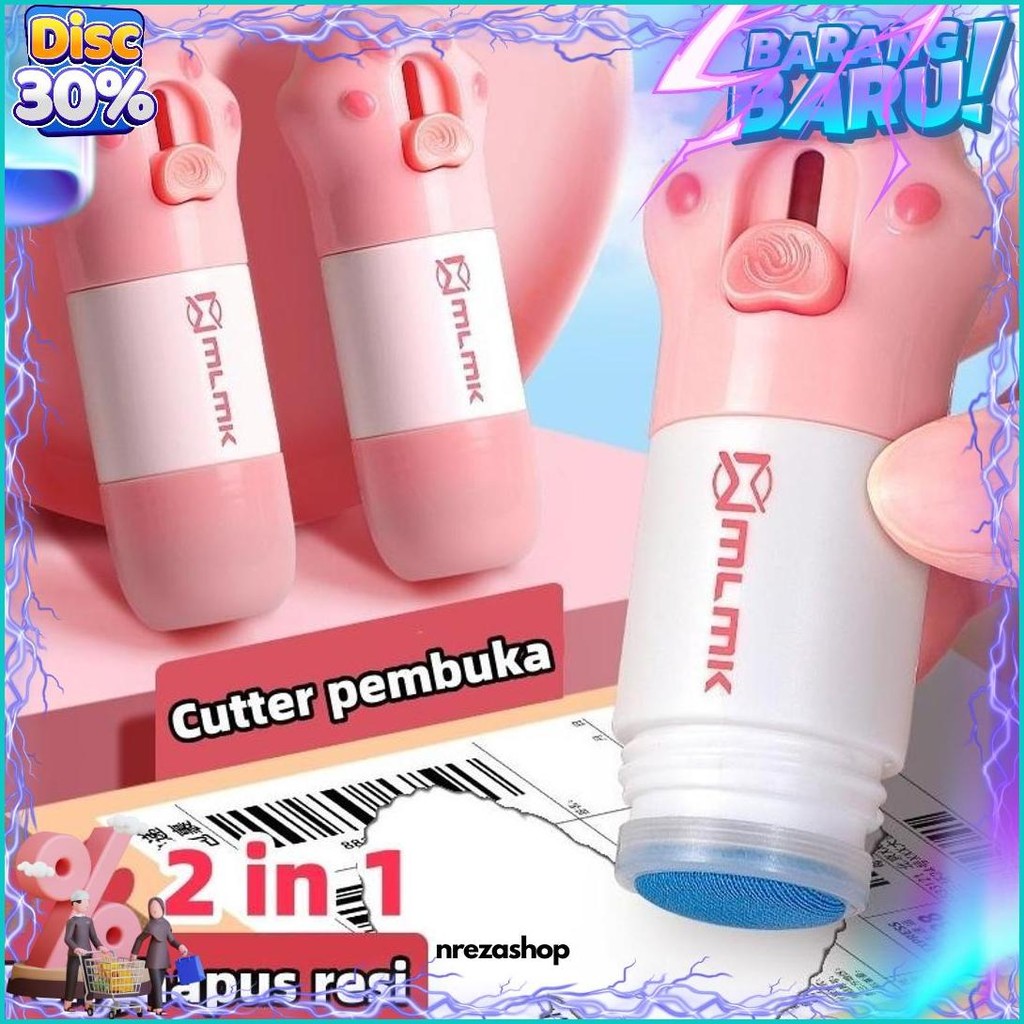 

2 In 1 Cutter Pembuka Paket Penghilang Informasi Resi 20 Ml 10Ml Cairan Penghapus Tinta Kertas Thermal Dengan Cutter Mini Mlmk Correction Fluid Box Opener/Penghapus/Tip Ex Resi Paket Mini Box Package Opener Roller Stamp Lucu Cairan Koreksi Kertas Cod