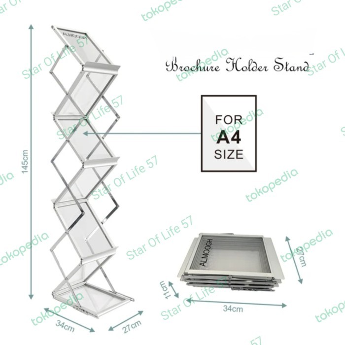 

Rak Brosur Acrylick Lipat 4 Susun 7 Susun
