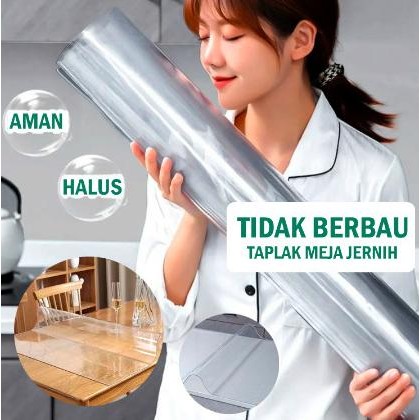 Plastik Alas Meja Premium Plastik meja makan bening tebal 2mm taplak meja waterproof Alas meja pvc t