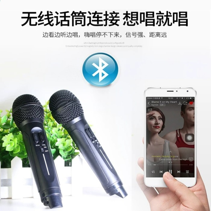 SDRD SD 309 Wireless Karaoke Dual krofon Nirkabel Bluetooth