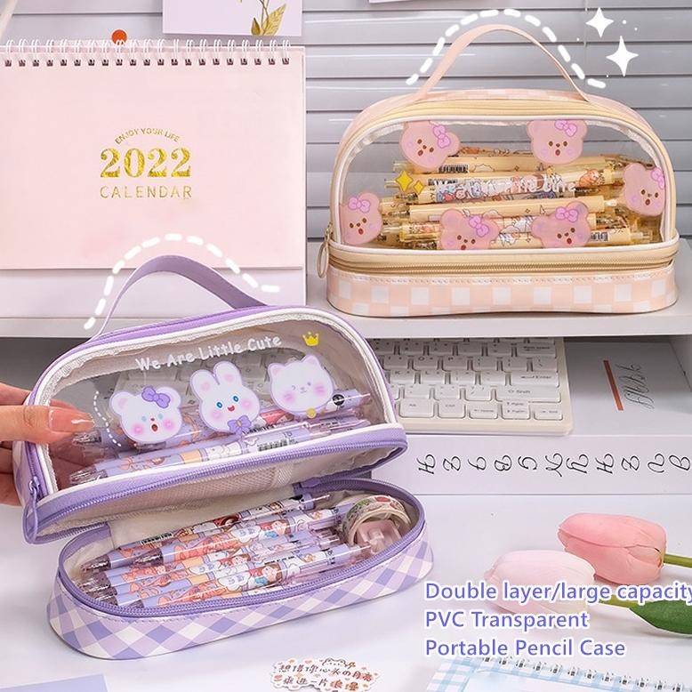 

Original Kartun Baru Kapasitas Pen Bag Storage Bag Untuk Mahasiswa Sma Junior Portable Cute Simple Stationery Box Viral