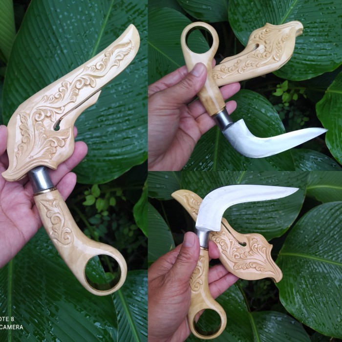 Pisau Kerambit Minang Baja Per Kayu Kopi