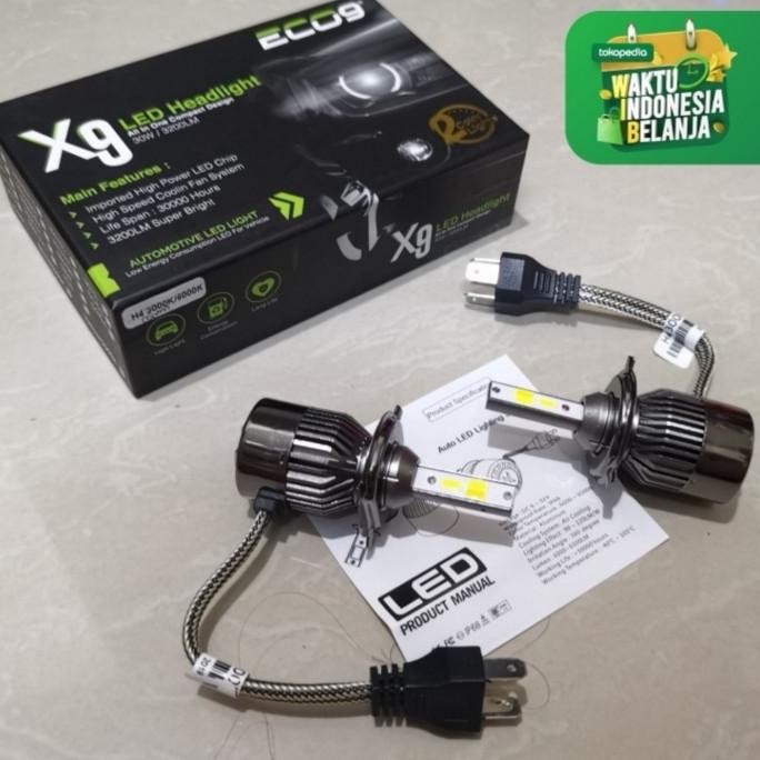 Best Luminos Eco9 X9 H4 Led 3 Warna Harga Isi 2 Lampu