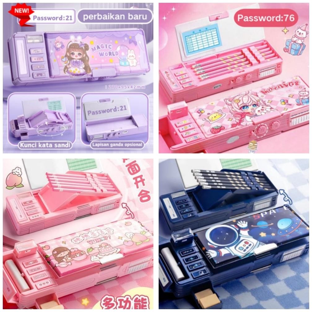 

Sale Tempat Pensil Multifungsi Motif Unicorn / Dinosaurus / Astronot Untuk Anak Tk/Kotak Pensil Pola Kartun Lapisan Ganda Tunggal Dengan Rautan Kapasitas Cod