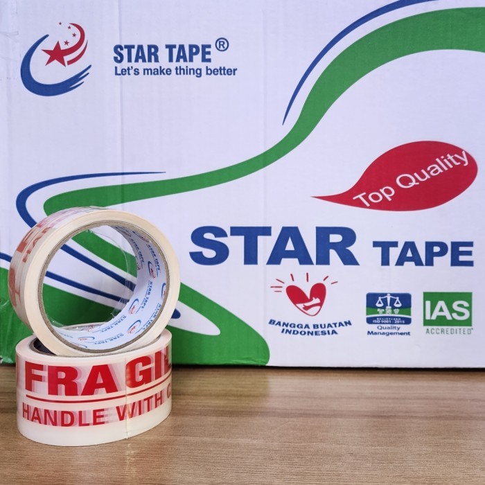 

Lakban Fragile merah & putih uk. 48mm x 50 yard
