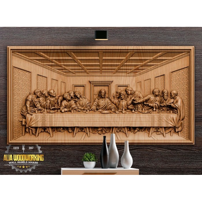 Pajangan Dinding Ukiran Kayu Perjamuan Terakhir The Last Supper