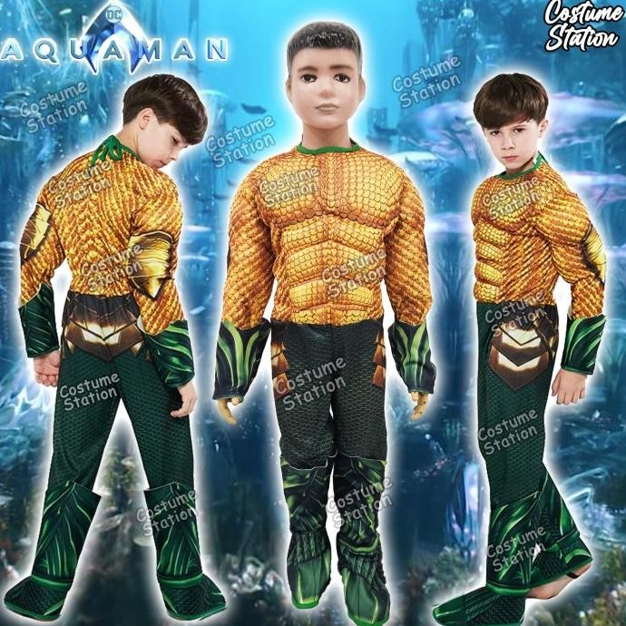 Kostum Aquaman / Costume Superhero DC Justice League anak