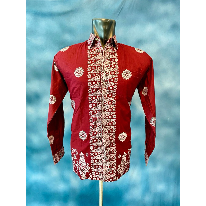 Batik Pria KEMEJA PRIA BATIK SONGKET PALEMBANG KATUN PREMIUM