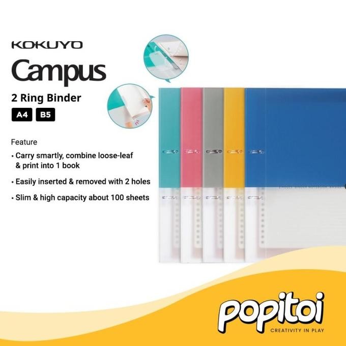 

TERMURAH - KOKUYO Campus 2 Ring File Binder A4 Notebook Loose Leaf