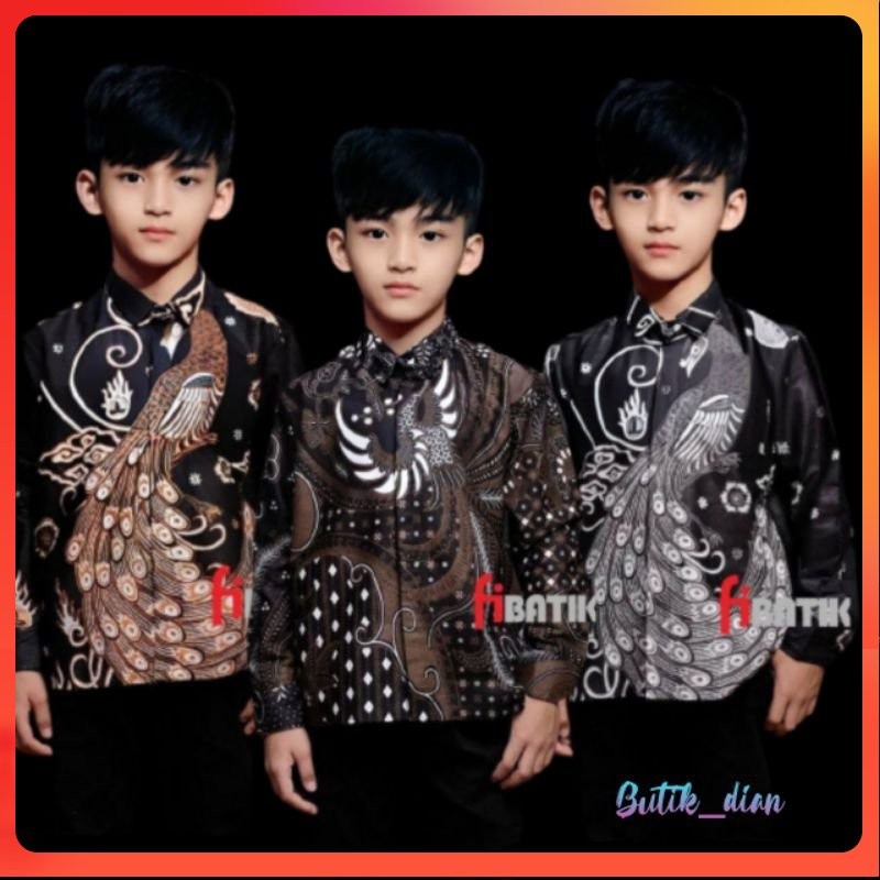 Kemaja Polos Kemeja Batik Anak-batik anak-baju batik anak laki laki umur 2-12 tahun kemeja batik