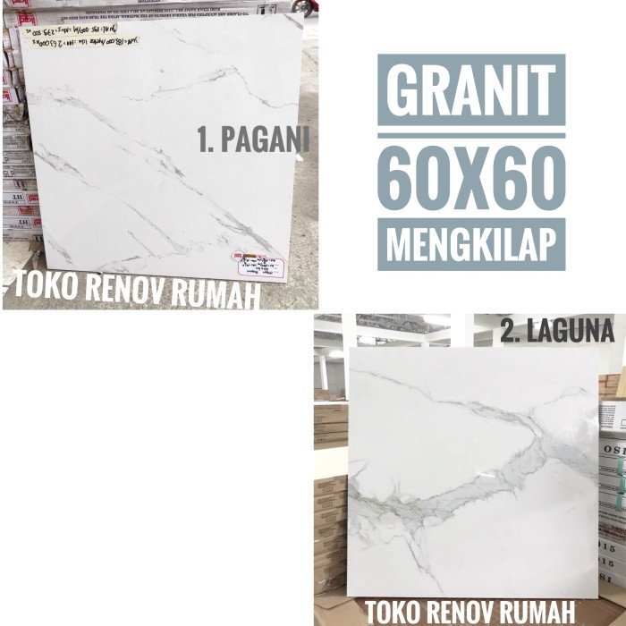 Promo Granit Lantai 60X60 Putih Motif Carara (Glossy)/ Granit Putih Motif