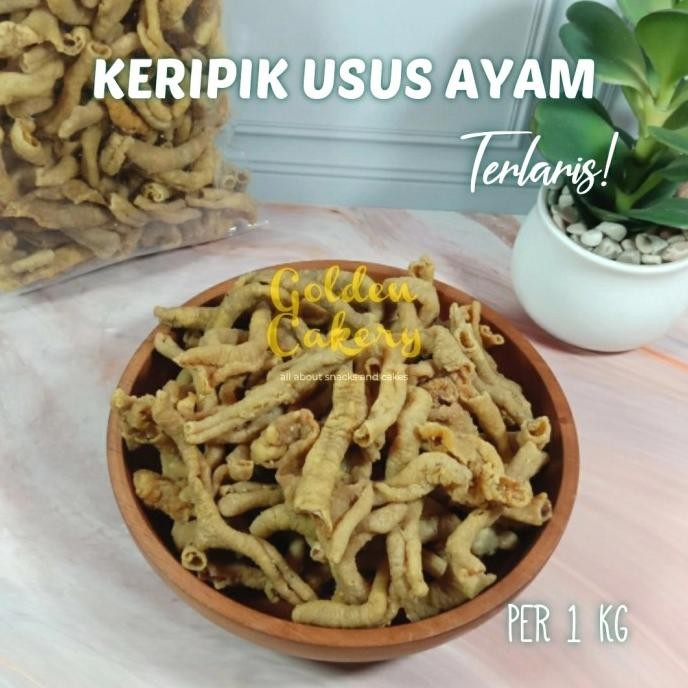 

KERIPIK/KRIPIK USUS AYAM GORENG KRIUK RENYAH GURIH TERLARIS 1KG LM99