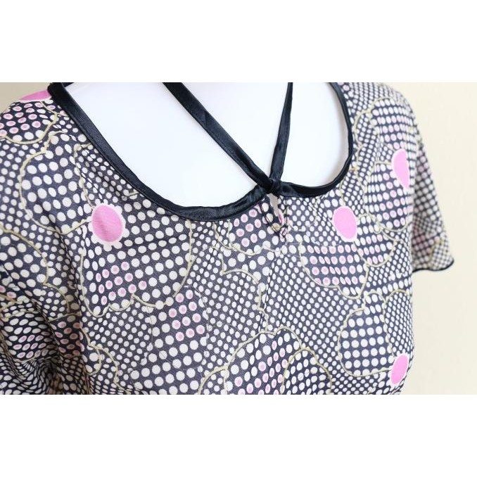 DFG BSI-04 (M) atasan sifon blouse / blus import pink dots modern korea TERLARIS