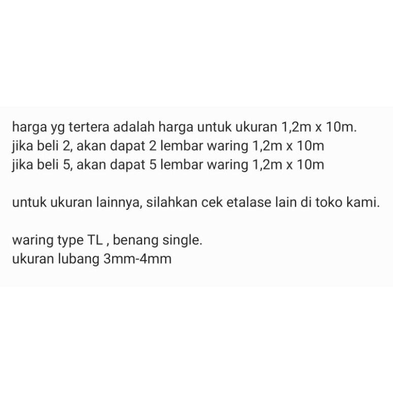 Best Super ( 10 Meter ) Waring Hitam Jaring Pagar Pembatas Tanaman Ternak Dan Keramba Lebar 1,2M Pan