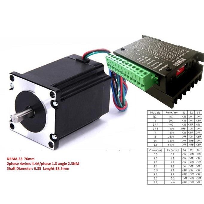 Kit Nema 23 2.3Nm 76Mm + Tb6600 4A  Ready