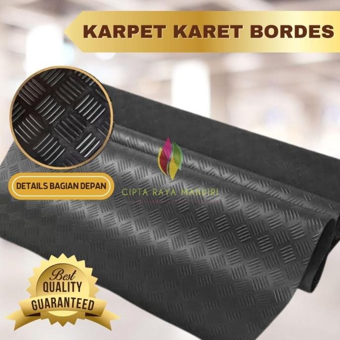 Karpet Karet Bordes Anti Slip / Karpet Karet Motif Bordes Meteran