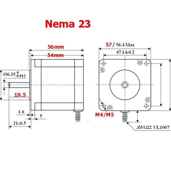 Kit Nema 23 1.3Nm 54Mm + Tb6600 4A  Ready