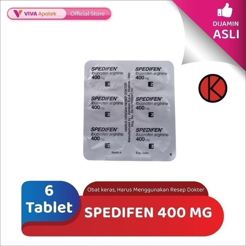 Spedifen 400 mg / Ibuprofen / Nyeri / Sakit Kepala & Gigi (6 Tablet)