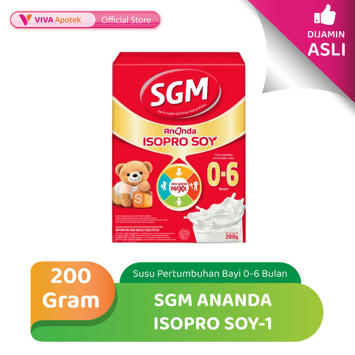 Sgm Ananda Isopro Soy-1 Susu Formula Bayi 0-6 Bulan (200 Gram)