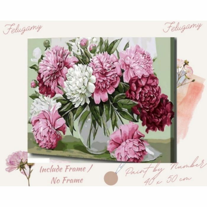 Jual Paint By Number Lukisan Bunga Krisan Dalam Vas Bunga