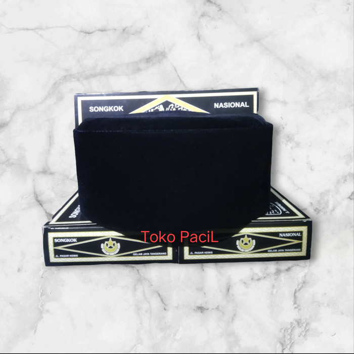 Peci Bulan Bintang Bb Dewasa/Anak Susun Rata Dus Hitam Super Premium