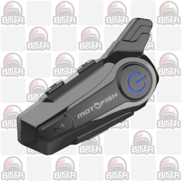 Motofish E1 Interkom Motor Bluetooth Intercom Motorcycle - Modul Speaker Microphone Clamp Kit Gratis