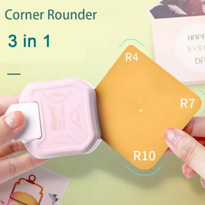 

3 In 1 -Trio Corner Rounder Punch Pemotong Sudut Kertas R4 R7 R10
