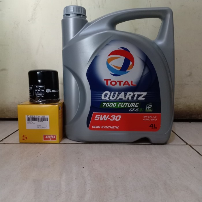 PAKET OLI TOTAL 5W-30 + FILTER OLI TOYOTA CAMRY/ TOYOTA SIENTA