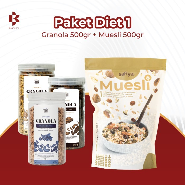

[ Big Diet ] Granola Timur Tengah 500Gr + Muesli Safiya 500Gr Premium
