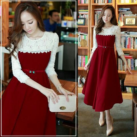 Dres Natal 2024 Dres Korean Style Dris Korean Style Dres Dris Dress Dres Natalan Kondangan Dres Rema