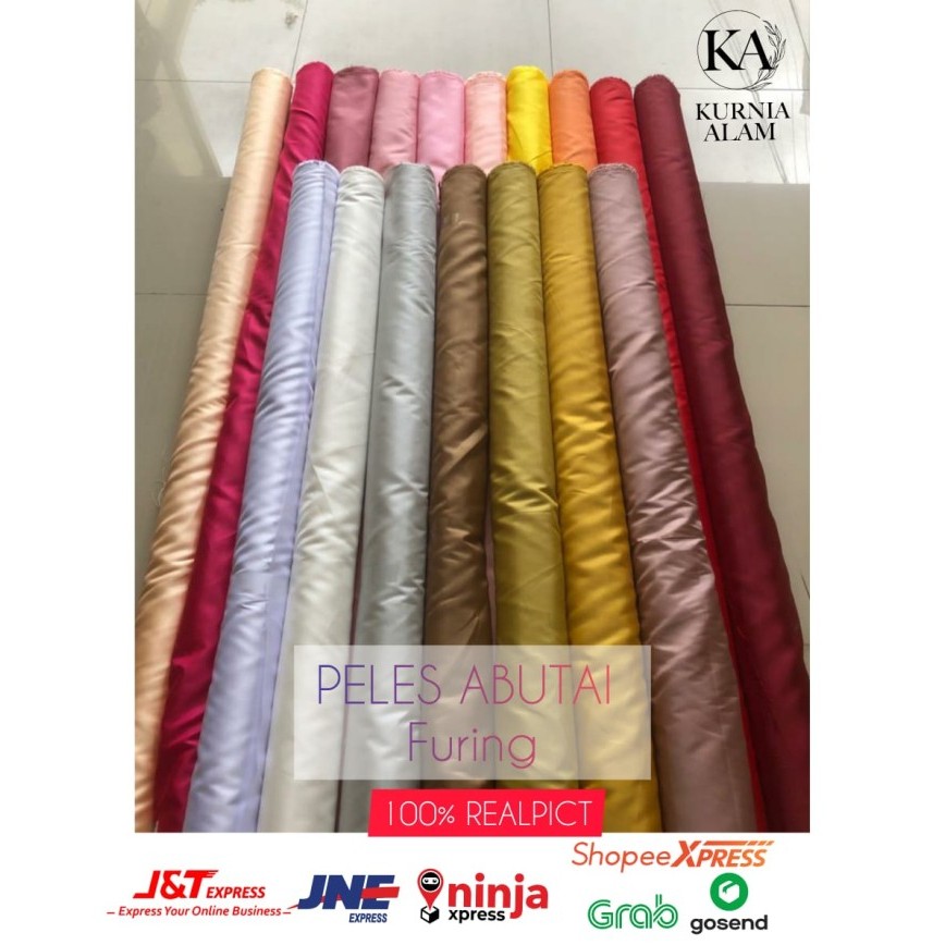 Kain Peles Palace Kahatex Furing Abutai Silk ROLL gulungan Lebar 150cm