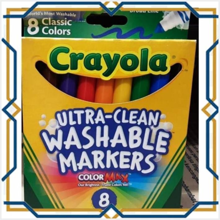 

[BAB] CRAYOLA ULTRA CLEAN WASHABLE MARKERS COLOR MAX 8 PCS BROAD LINE