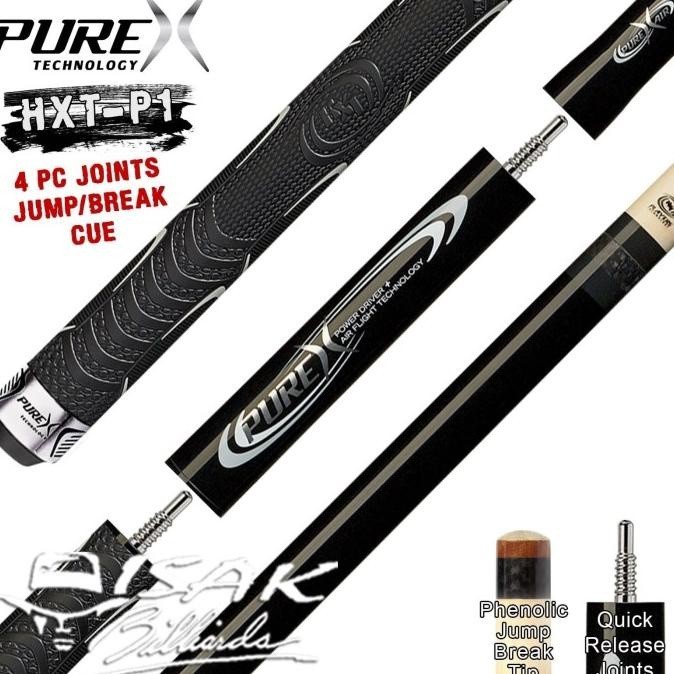 PUREX HXT-P1 JUMP BREAK CUE - 4 PC JOINT STICK BILLIARD PLAYERS PURE X