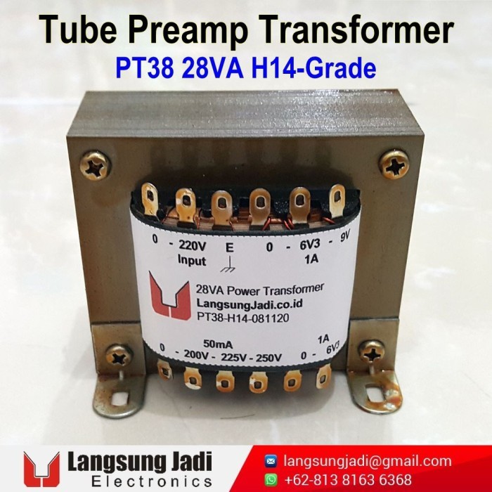 LJ PT38 Power Trafo for Tube Preamp 12AU7 12AX7 200V 225V 250V non-CT