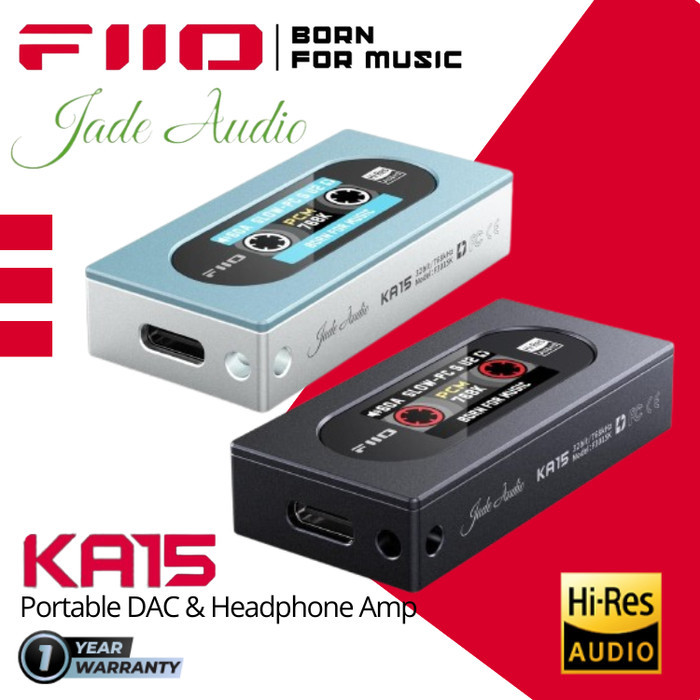 FiiO Jade Audio KA15 / KA-15 / KA 15 Portable DAC / AMP Dual DACs + Dual Op-Amps Chip Supports