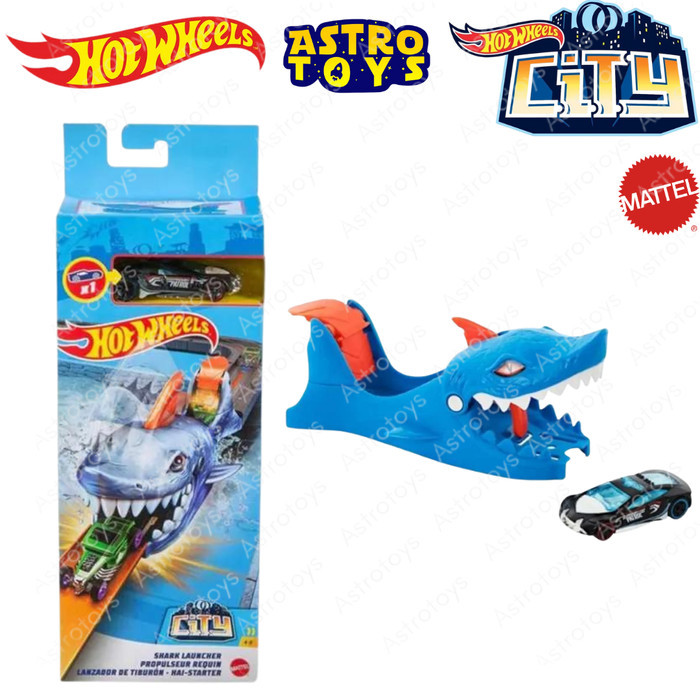 TRACK HOT WHEELS CITY NEMESIS SHARK LAUNCHER ORIGINAL GVF41 - LINTASAN JALANAN MOBIL HOTWHEELS