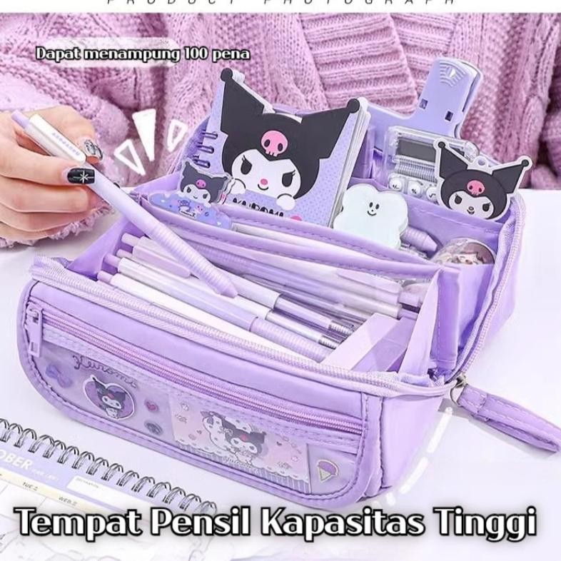 

uy-23 Penjual LokalPencil Cases Large Capacity Pencil Bag Pouch Holder Box for Girls Office Student Stationery Organizer School Supplies Tempat Kosmetik Bag Premium