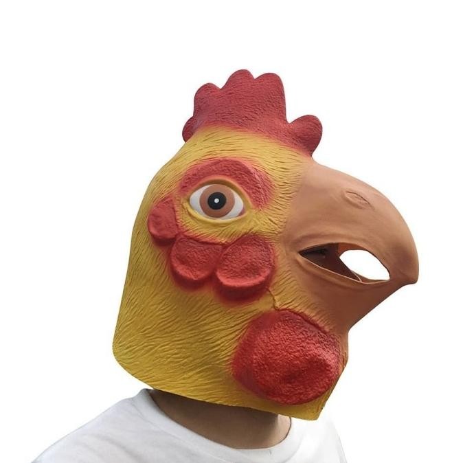 Ready Topeng Ayam Jago Rooster Hen Cock Burung Bahan Latex Halloween Murah