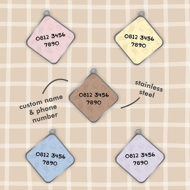 Custom Cat Tag Name Tag Untuk Kucing Kalung Kucing Liontin Kucing