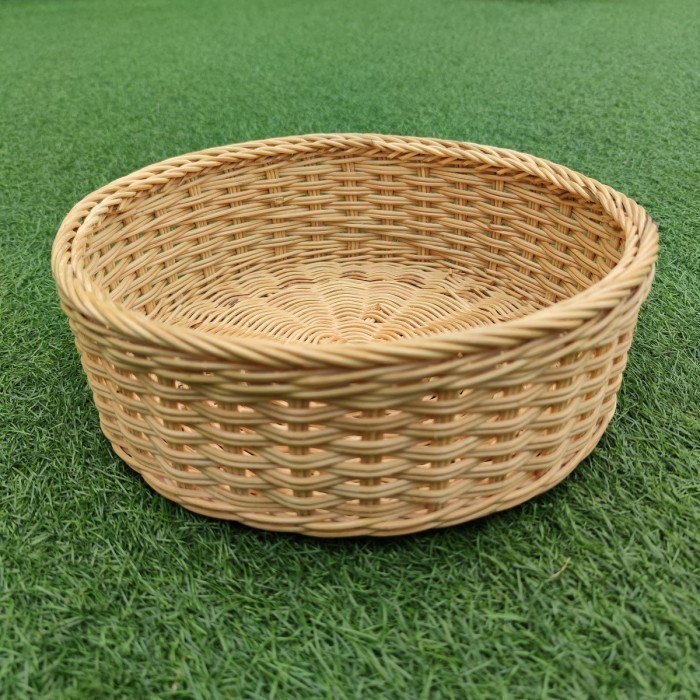 Prihatiwi - Kerajinan Tangan Rotan - Keranjang Bulat Serbaguna 30X30X10Cm