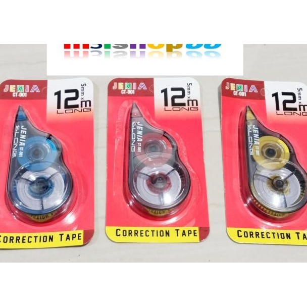 

Correction Tape / Tipex Roll / Tipex Kertas 12 Mtr Jenia-12 Pcs