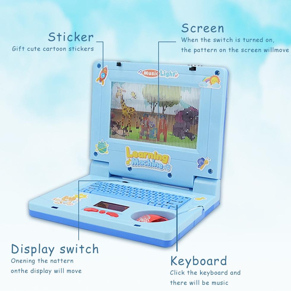 Baru WEH Mainan Laptop Anak Mainan Anak Perempuan 3 tahun Learning Machine Notebook Laptop Mainan Ed