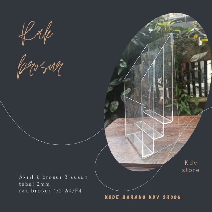 

Sale Tempat Brosur Akrilik / 3 Susun / 1/3 A4