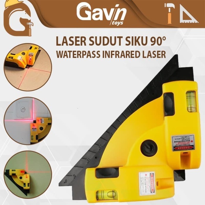 Terbaru Laser Siku Sudut Garis Meteran Waterpass Angle Laser Level 90 Derajat