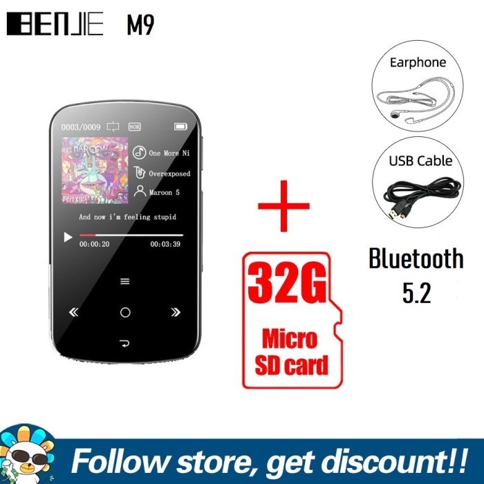 Termurah New Benjie M9 32Gb Type-C Bluetooth 5.2 Dap Mp3 Mp4 Player V Ruizu X52
