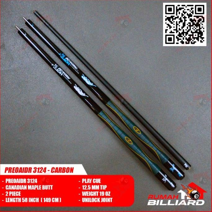 Stick Billiard - Billiard Cue - PREOAIDR 3142  - Carbon Shaft -  Maple